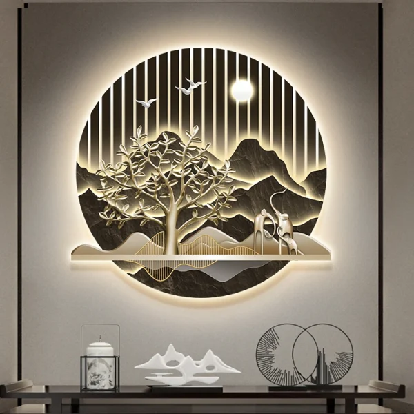 modern luxury living room decorative led light painting with stunning scenery still life luminous wall art