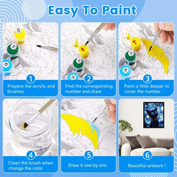 high quality paint by number for adults animal ,paint by number kits on canvas with brushes diy oil painting by number