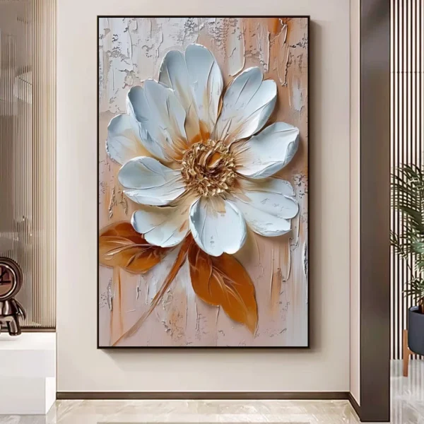 3d abstract wall art oil paintings modern style flower canvas for home office hotel decor for living room